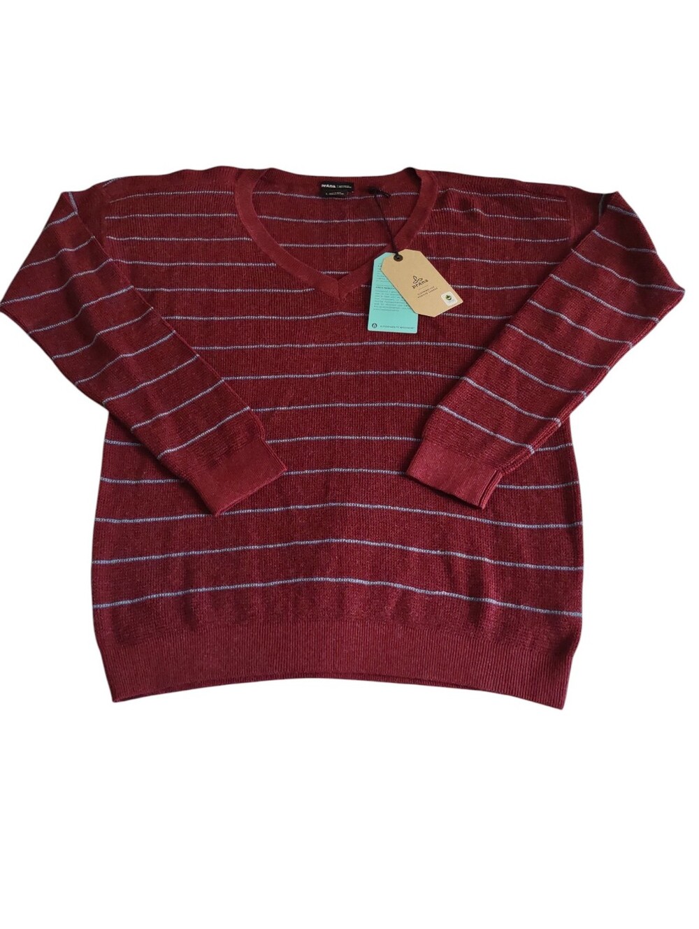 Prana Melani V-Neck Maroon Size Large